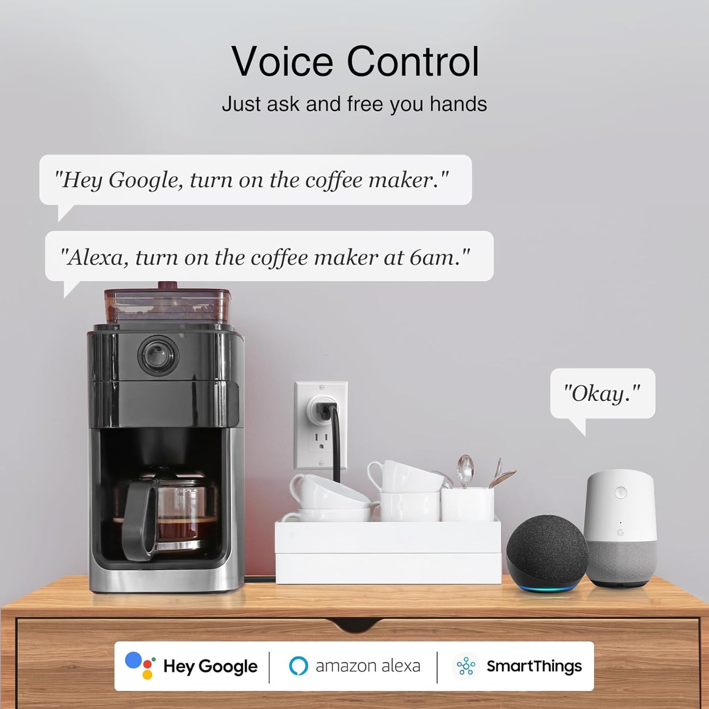 GHome Smart Plug, WiFi Smart Plugs Work with Alexa and Google Home, Sm