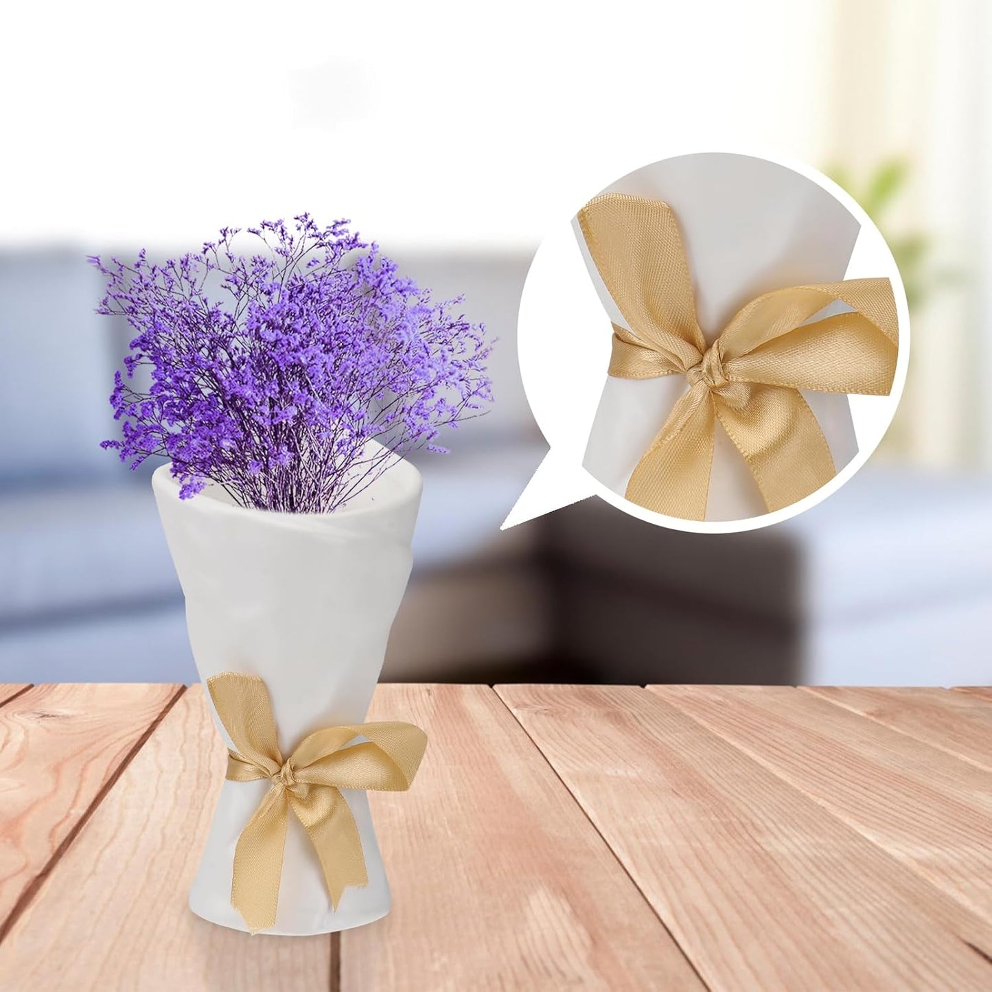 BESTOYARD Delicate Ceramic Flower Vase White Desktop Planter Creative Home Décor Pot for Living Room Table Decoration