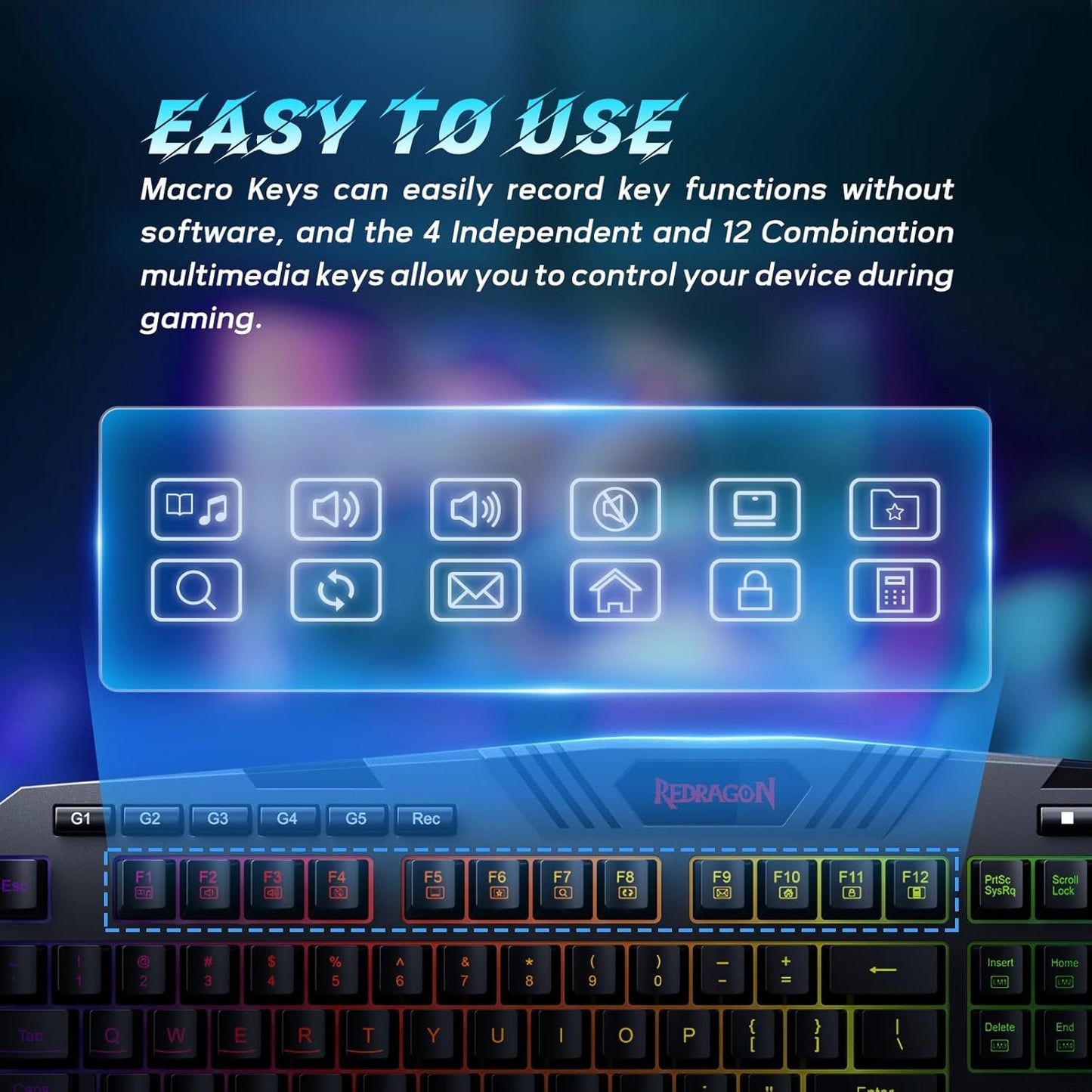 Redragon S101-3 PRO Gaming Keyboard and Mouse, RGB Backlit Programmabl