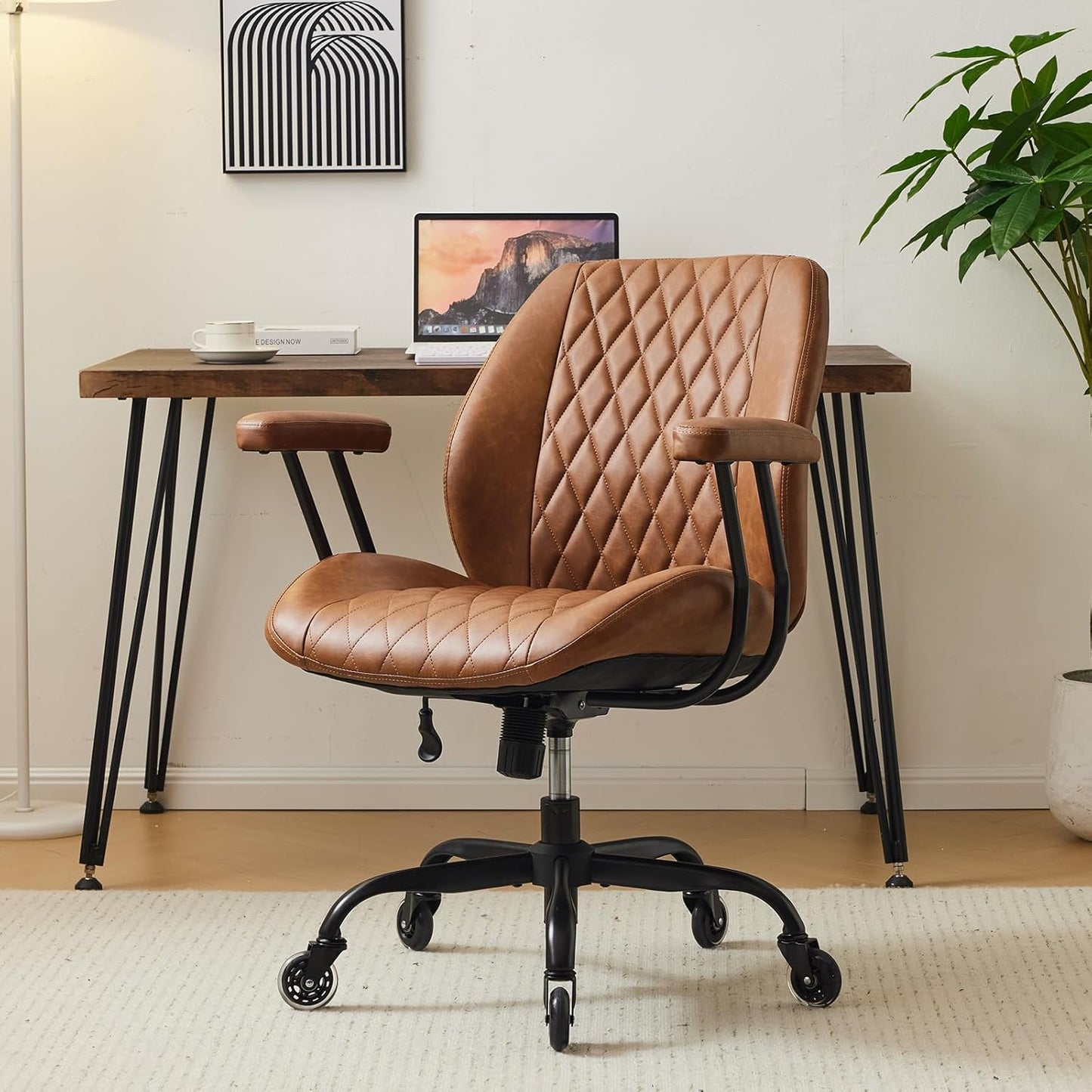 YFO Home Office Desk Chair Office Rubber Casters Ergonomic Computer Ch