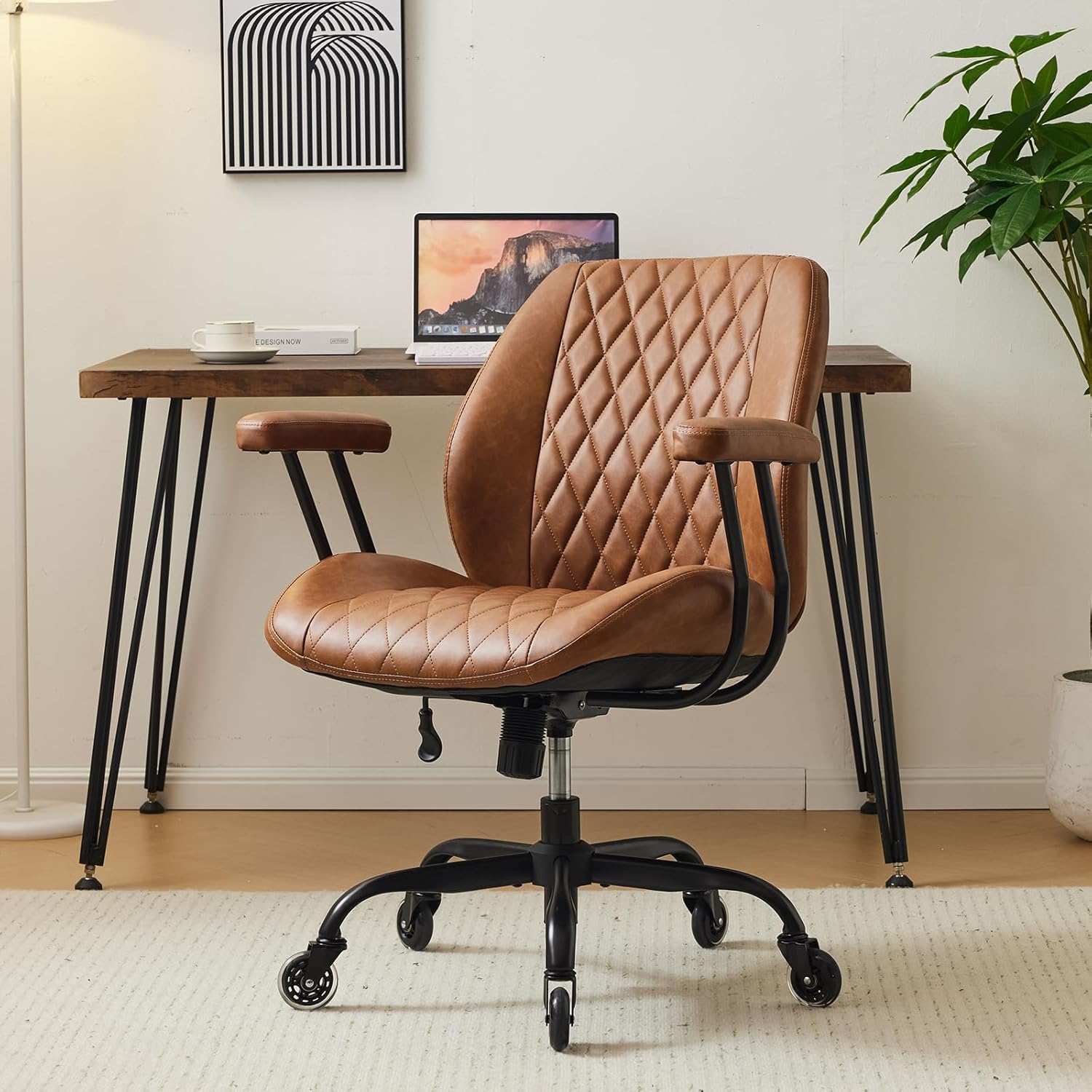 YFO Home Office Desk Chair Office Rubber Casters Ergonomic Computer Ch