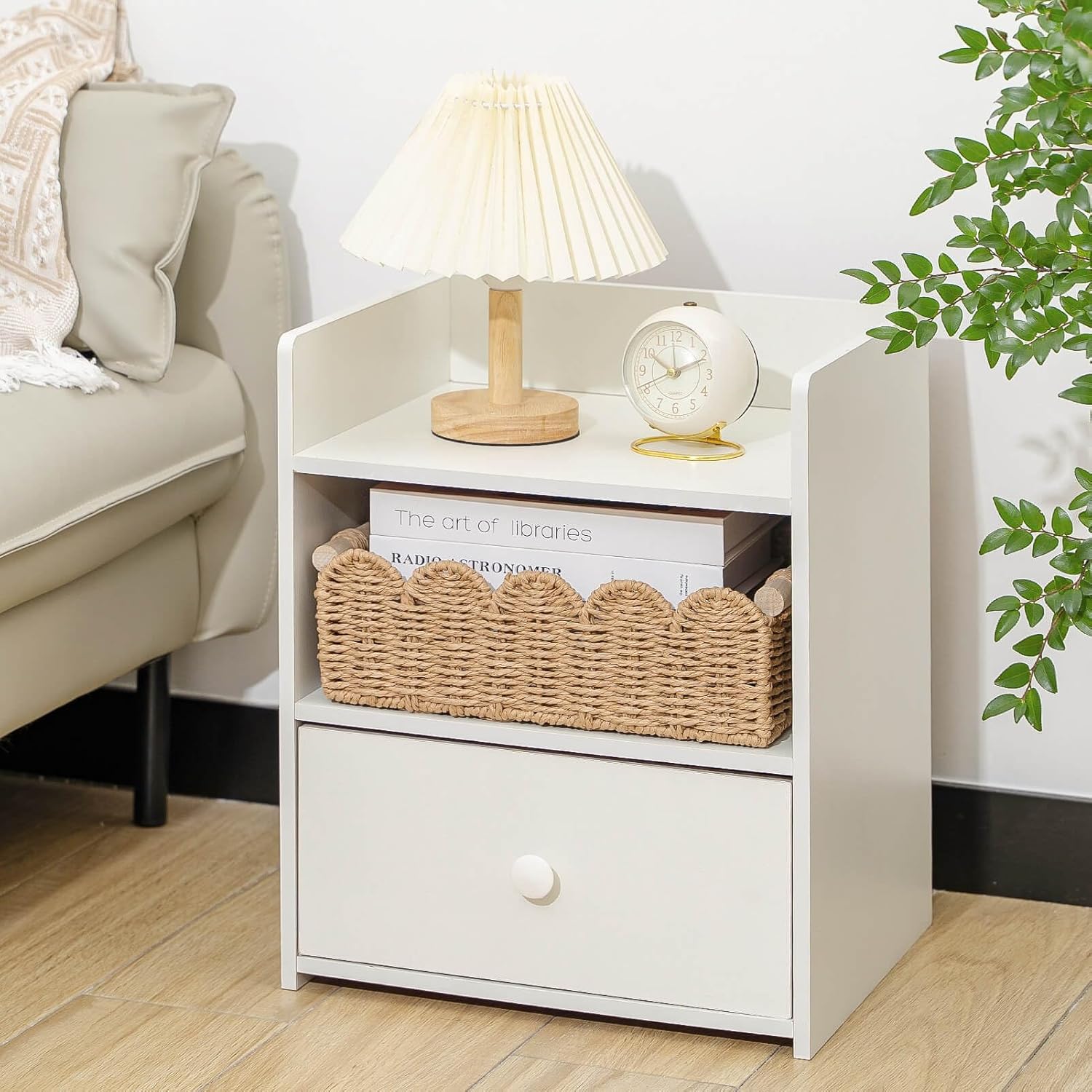 CubesLand Paper Rope Scalloped Edge Toilet Paper Storage Basket, Small