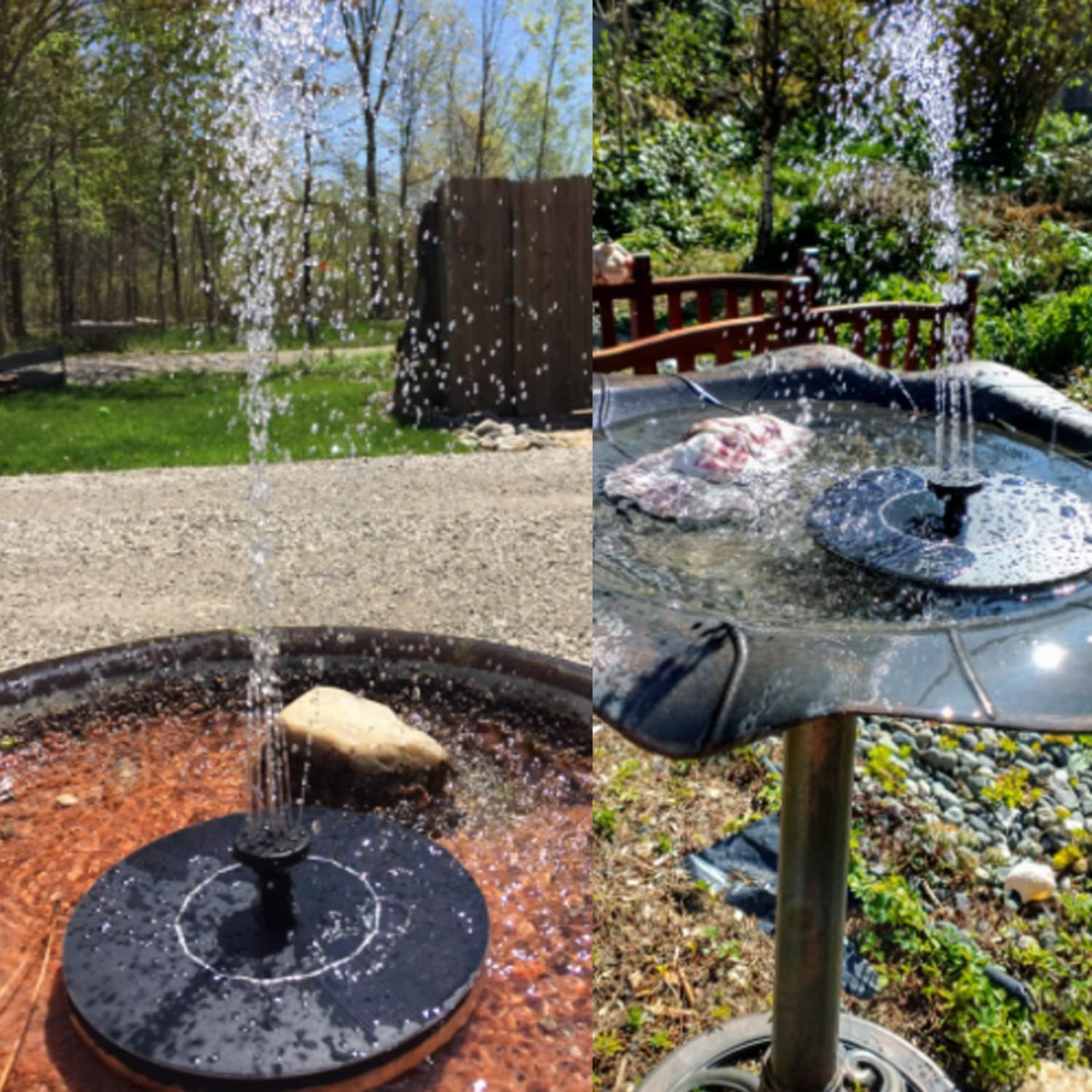 Solar Fountain, Solar Powered Bird Bath Fountain with 4 Nozzles 1.4W S