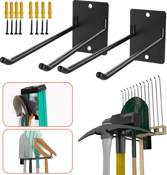2-Pack Heavy Duty Garage Hooks, 12” Wall Mount Storage Hooks for Chair
