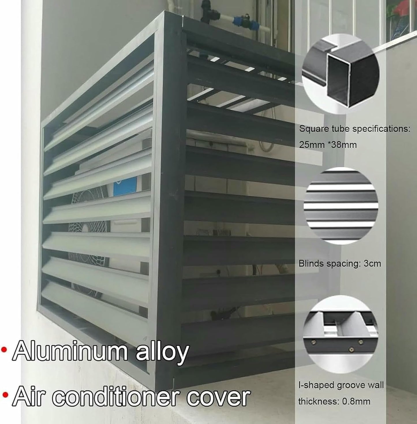 Outdoor Air Conditioner Cover Hideaway Fence, Aluminum Air Conditioner Cover, Decorative Plant Stand, Waterproof Partition Fence~/