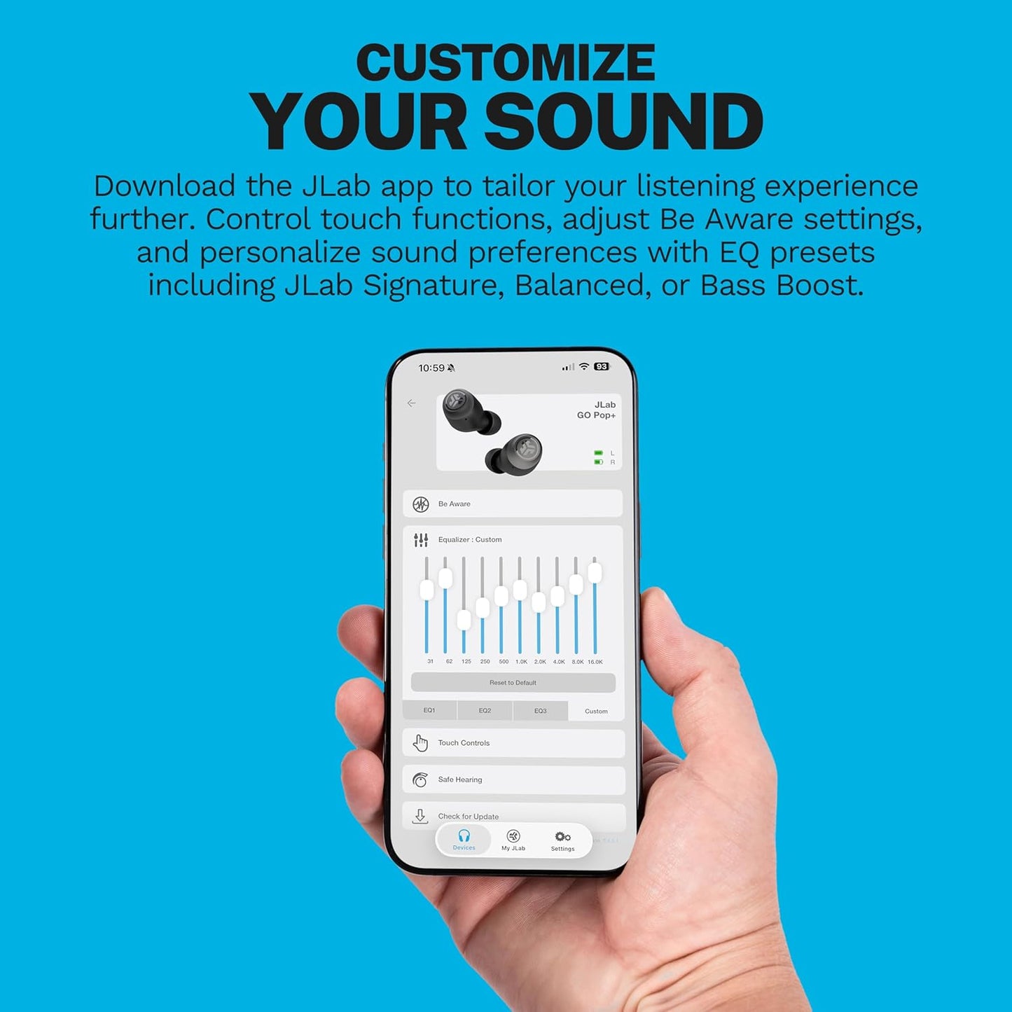 JLab Go Air Pop+ True Wireless Earbuds, in Ear Headphones, Bluetooth E