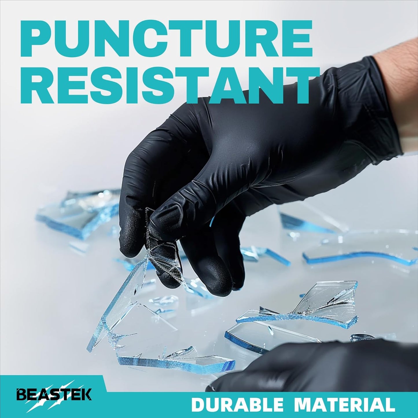 Beastek Black Disposable Nitrile Exam Gloves 100 Pcs 4Mil Chemical Res