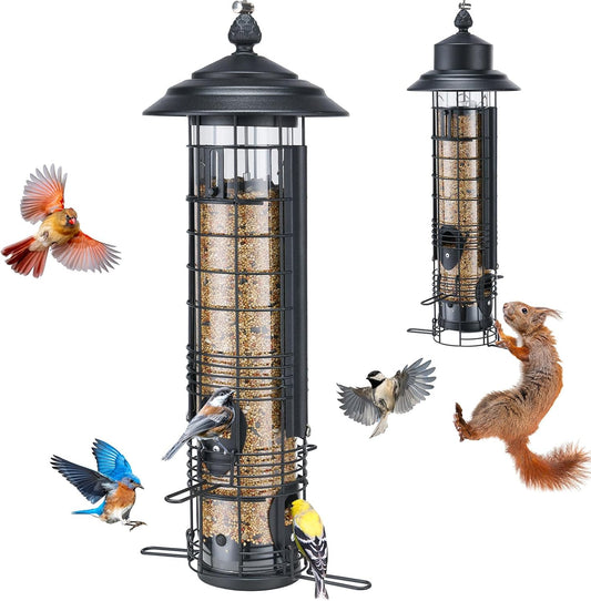 Kingsyard Squirrel Proof Bird Feeders for Outdoors with Weight-Activat