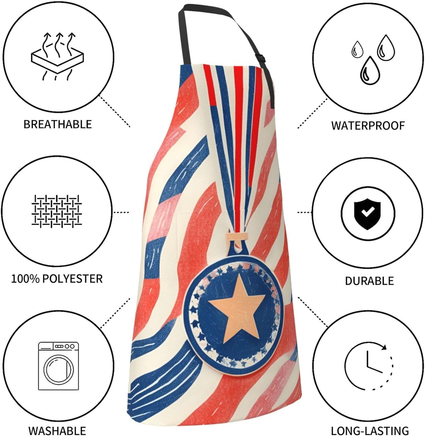 YANYU star Print 28x33 In Kitchen Apron Stylish Chef Apron with Pockets for Cooking Baking Painting