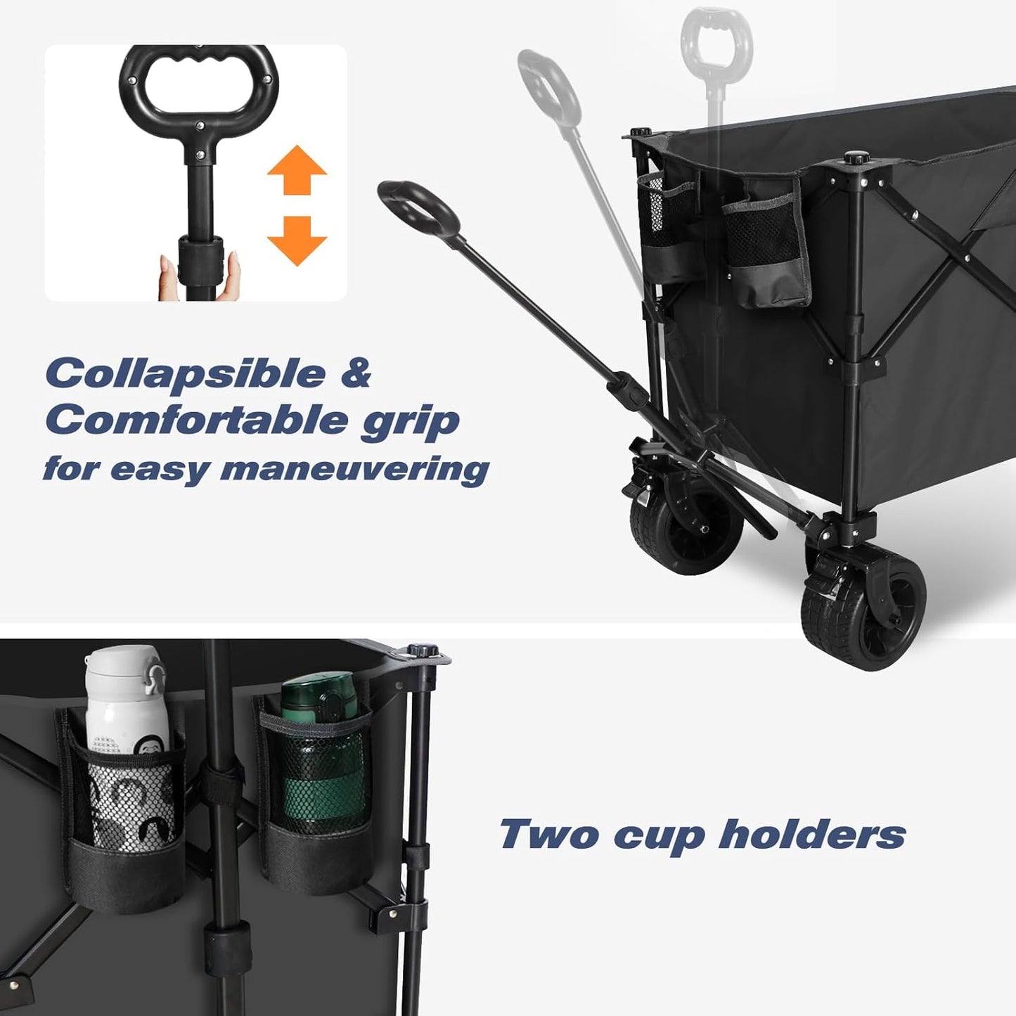 Chihee Garden Cart Collapsible Outdoor Utility Wagon Cart,Folding Beac