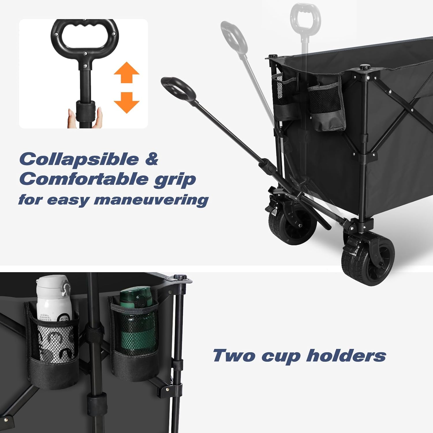 Chihee Garden Cart Collapsible Outdoor Utility Wagon Cart,Folding Beac