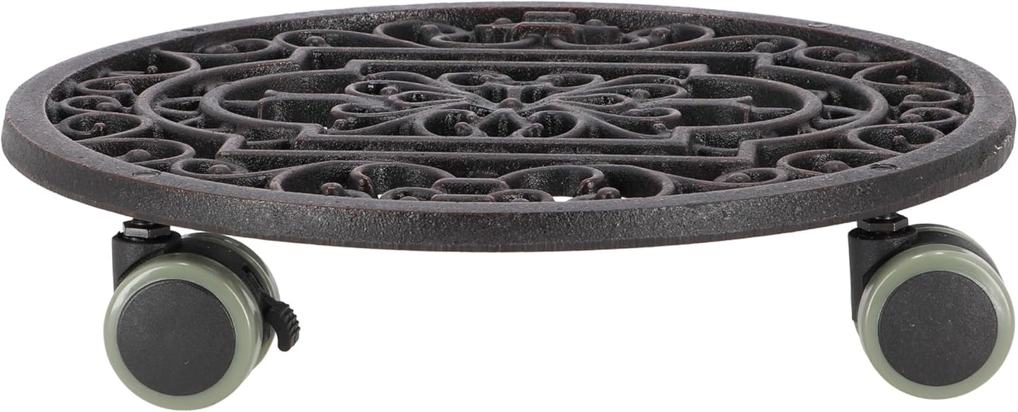 Esschert Design Plant Trolley - Cast Iron Round