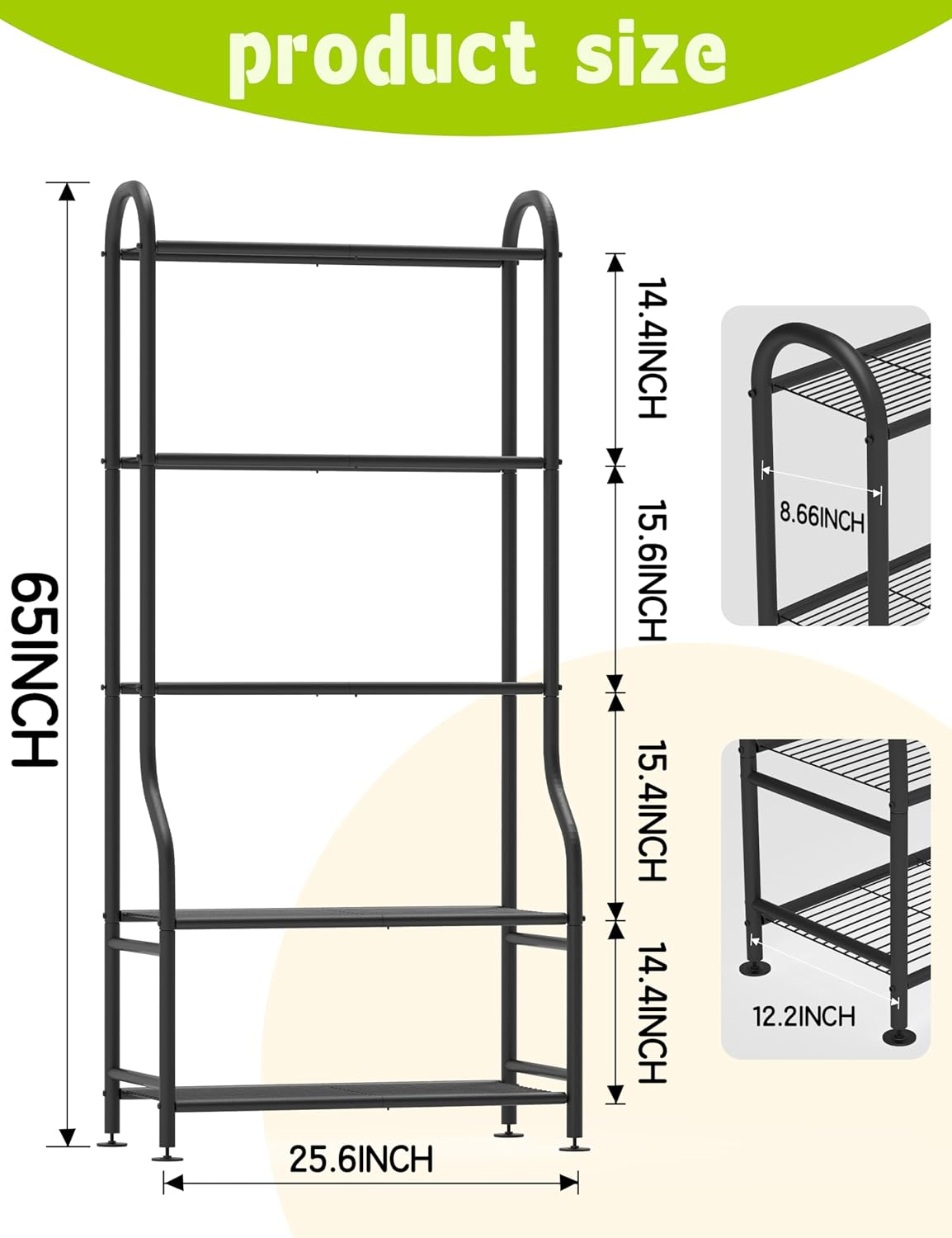 5-Tier Metal Plant Stand Indoor Outdoor, Waterproof Flower Stand for M