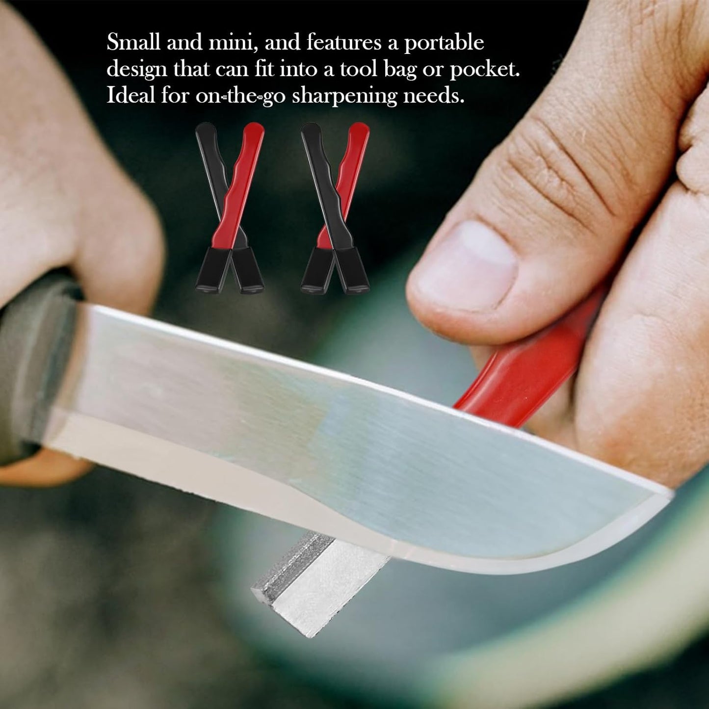 4 Pcs Garden Tool Sharpener Mini Portable Pocket Blade Sharpener Pruning Shears Blade Sharpener Steel Multipurpose Garden Knife Sharpener for Gardening Pruner