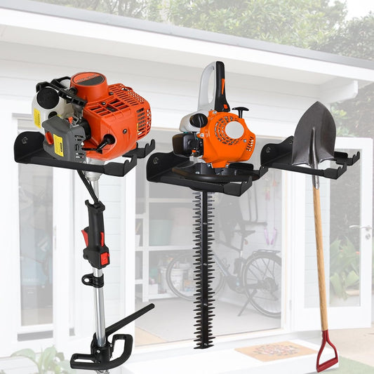Ertuohg 2PCS Garage Organizer Trimmer Rack, Heavy Duty Weeder Eater Hanger Trimmer Hanger, Weedeater Hangers for Garage Wall, Garden Tool Organizer, Tool Hangers for Garage Wall, Black Metal