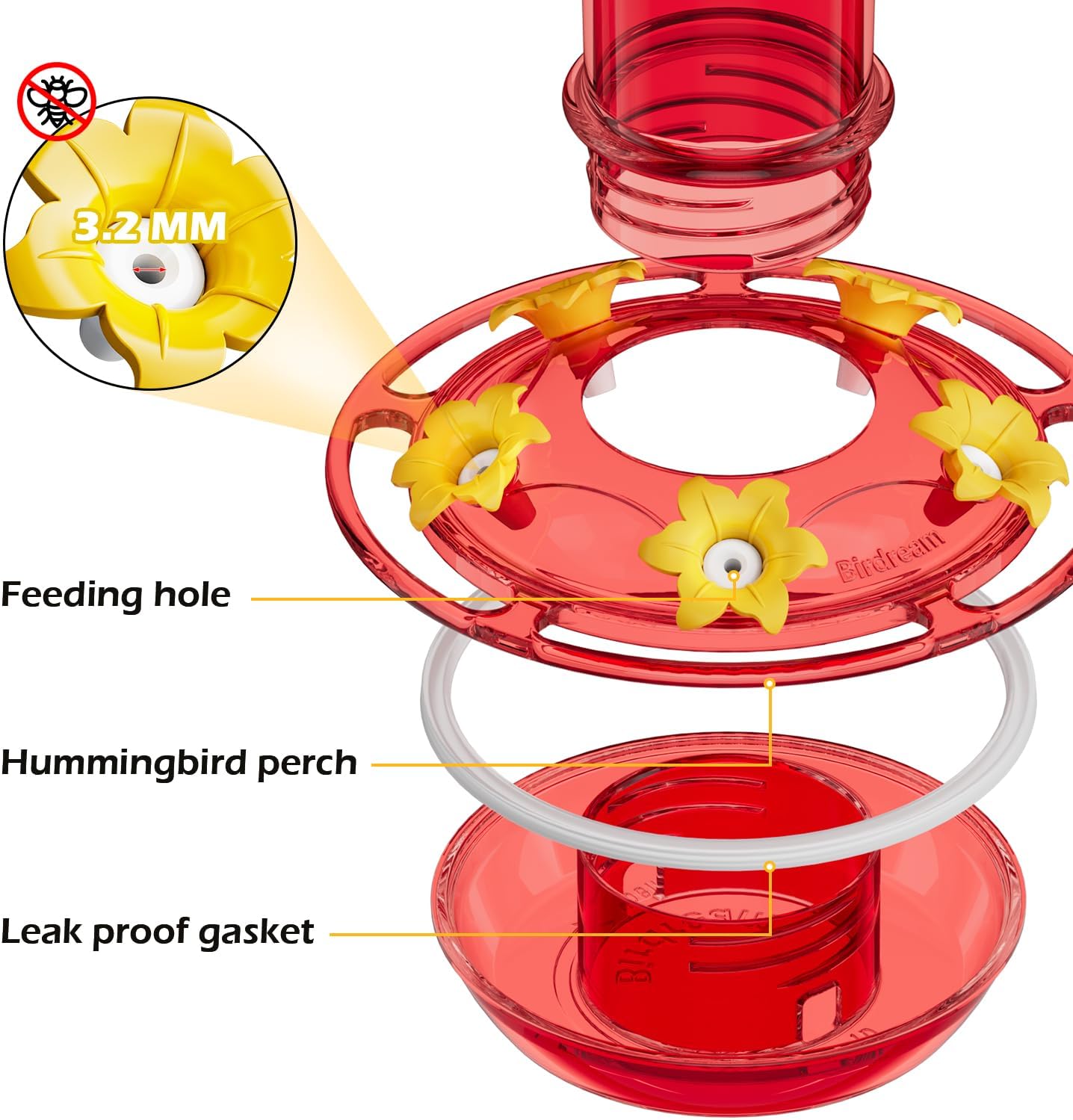 Birdream Hummingbird Feeder for Outdoors Hanging, 20 OZ Humming Birds 