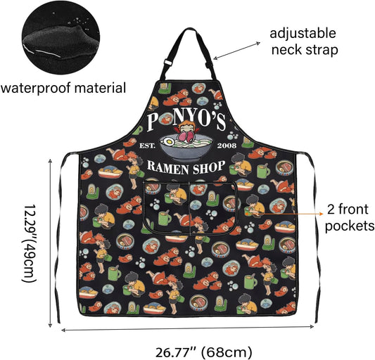 WCGXKO Anime Inspired Kitchen Apron Animated Movie Gift Japanese Animation Gift for Move Fans