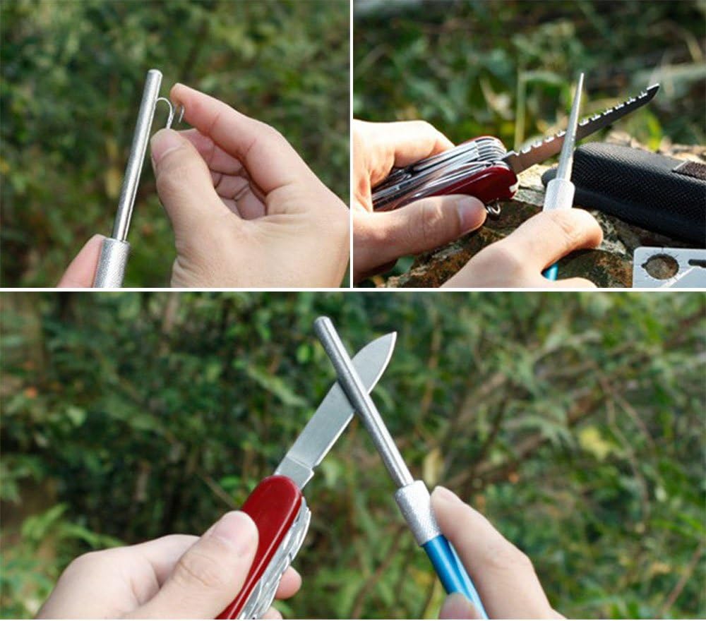 12" Hori Hori Garden Knife (Right Serrated Blade) with Free Diamond Sharpening Rod, Ideal Gardening Digging Landscaping Weeding Tool, with Thick Sheath and a Fine Gift Box