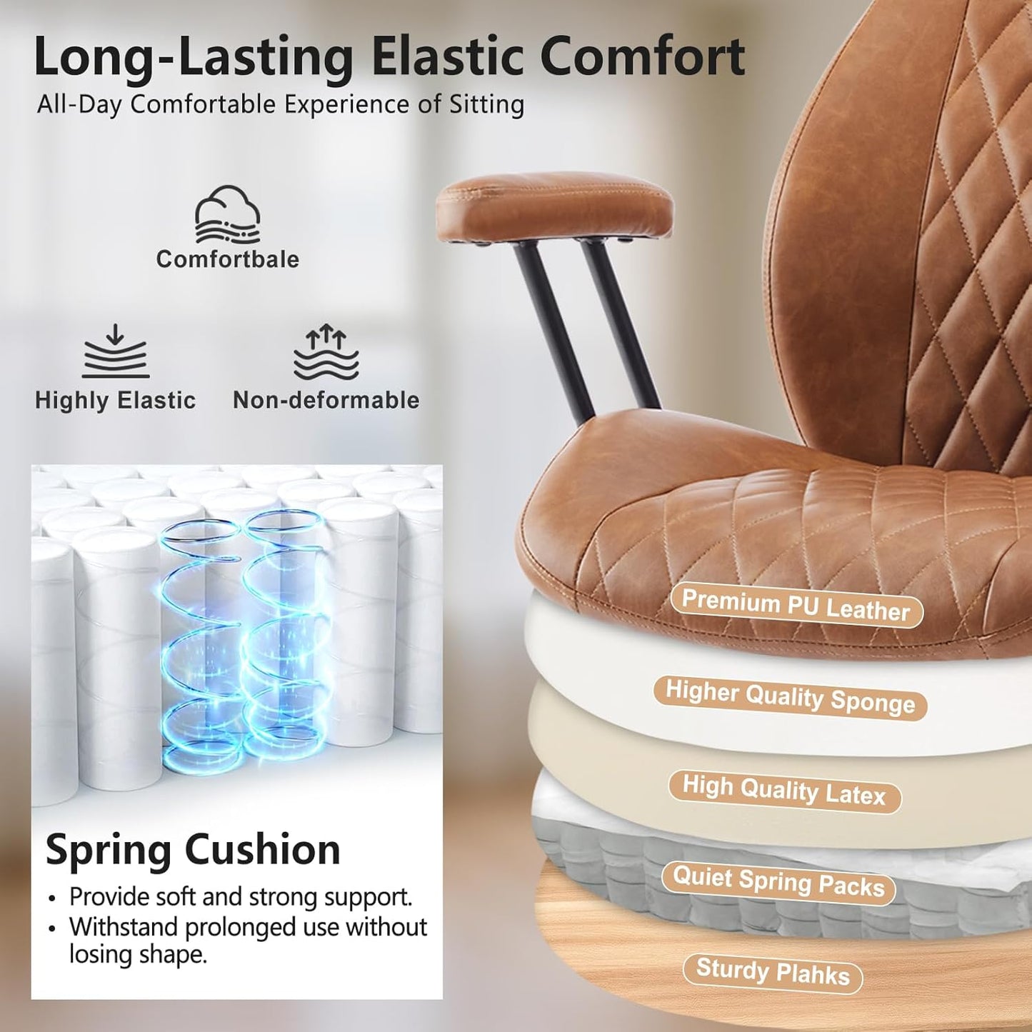 YFO Home Office Desk Chair Office Rubber Casters Ergonomic Computer Ch