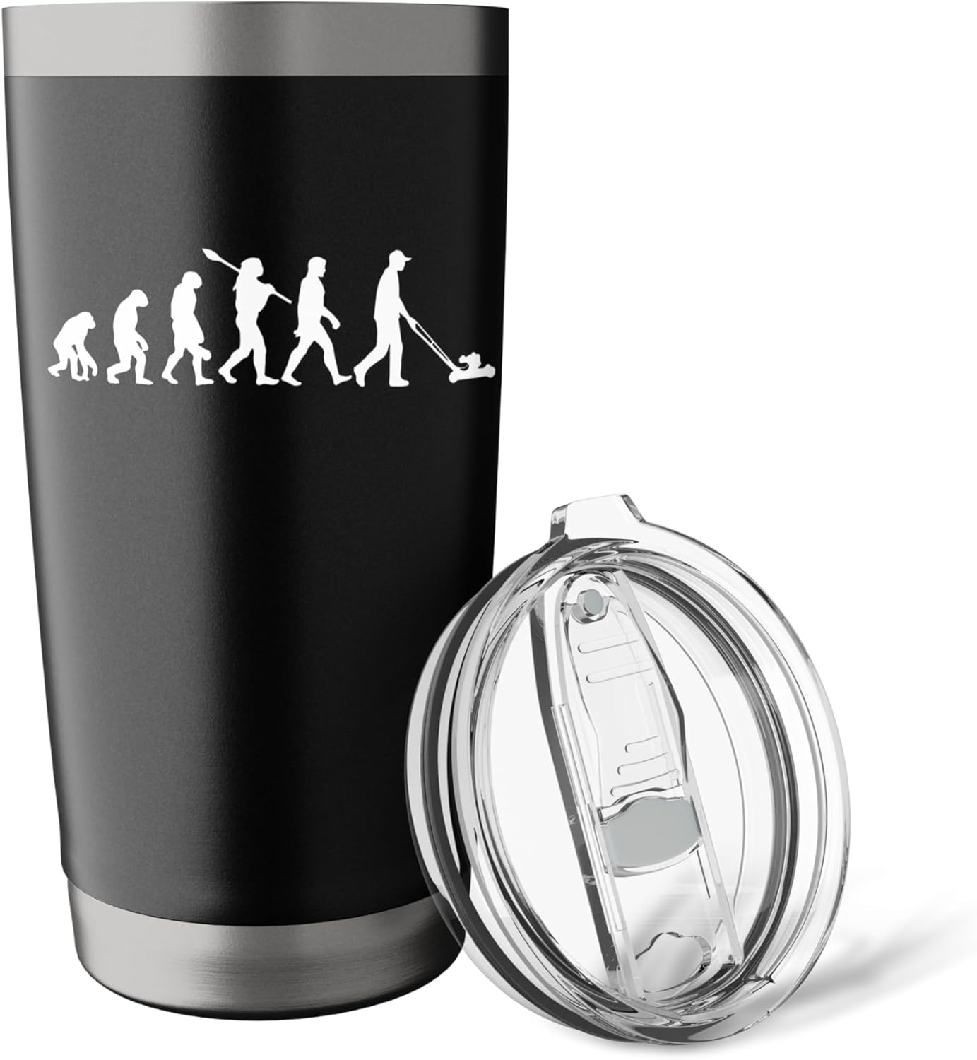 Funny Lawn Care Mower Lawn Mowing Garden Lover Pun Evolution Stainless Steel Insulated Tumbler