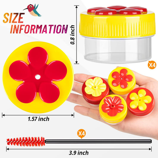Hand Hummingbird Feeder, 4Pcs Mini Flower Hand Held Hummingbird Feeder