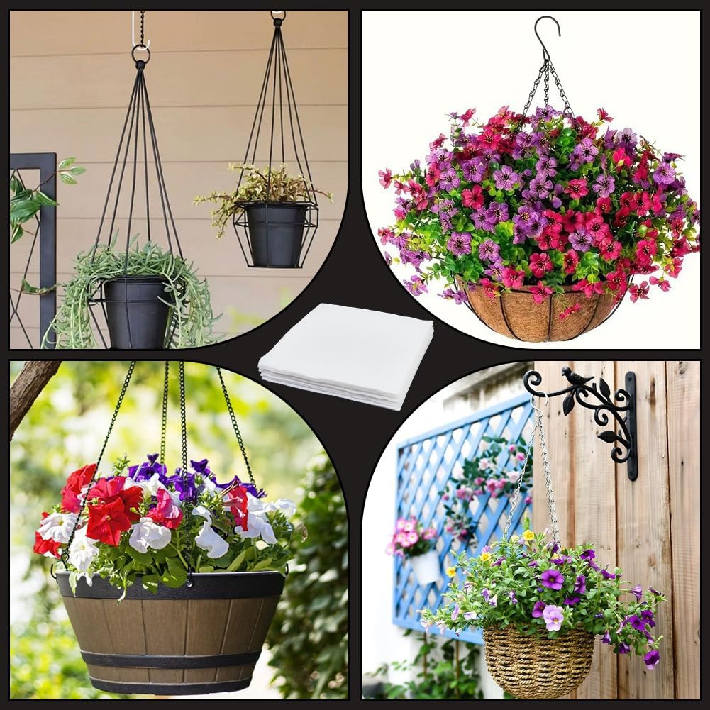 CRASPIRE 10Pcs 10 x 10 Inch Self Watering Planter Liner Hanging Basket