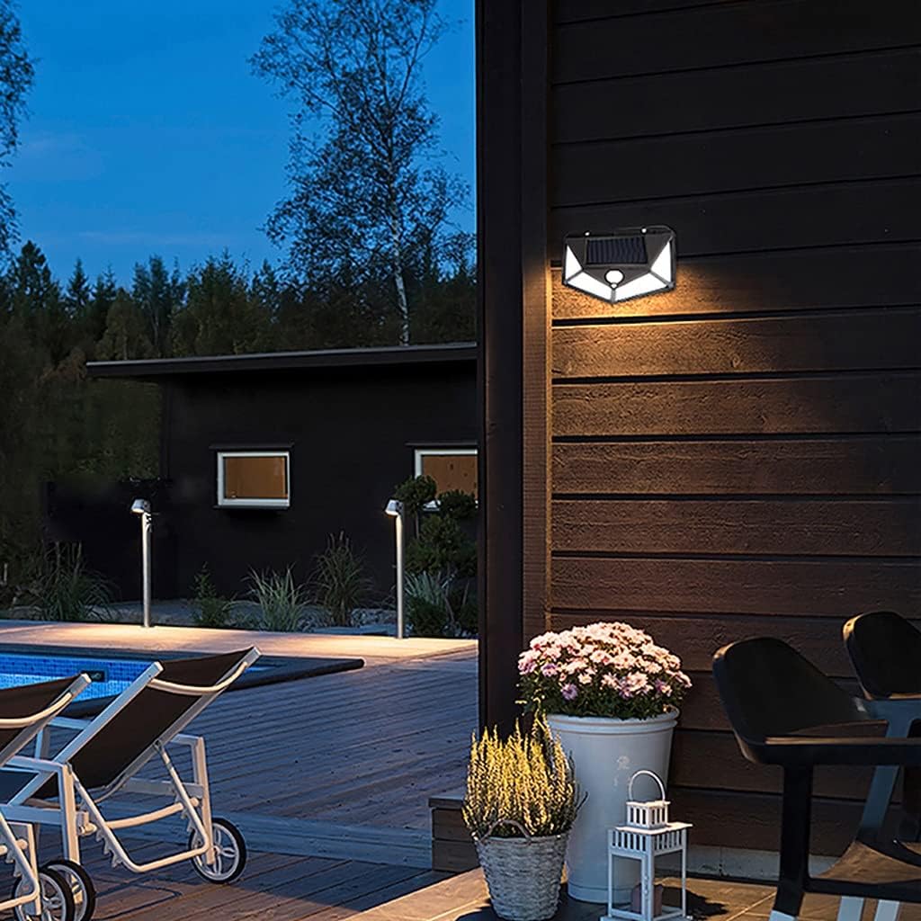 Solar Light Outdoor Garden Home Human Body Induction Street Four-Sided Wall(14.5cm)