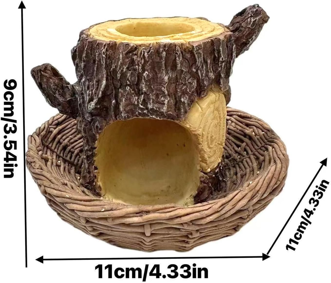 Bird Feeders Outdoors - Tree Stump Shaped Resin, Feeder Dish Medium Size, Durable Resin Material, Decorative Wildlife Attraction for Garden Backyard Patio Lawn Window Balcony Deck