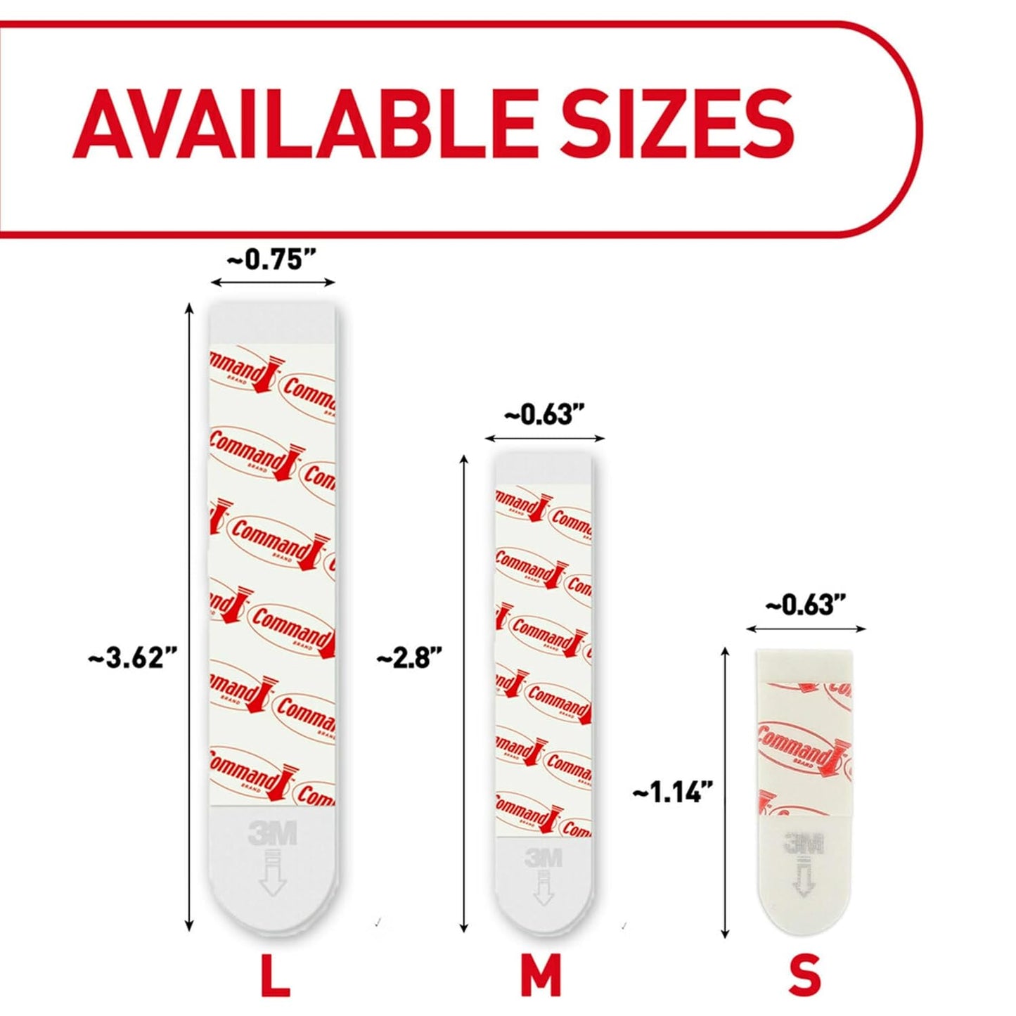 Command Indoor Large Replacement Strips, 20 Strips, Damage-Free Wall Hanging, Re-Hang Large Hooks for Home and Wall Decor, Holds up to 5 lb, White Adhesive