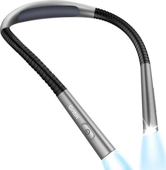 Gritin Book Light, Eye Caring 4-Color & 5-Brightness Neck Light Readin