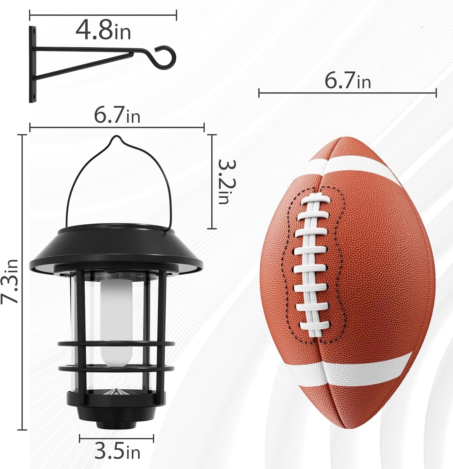Otdair Solar Lanterns Outdoor Waterproof, 2 Pack Flickering Flames Wal