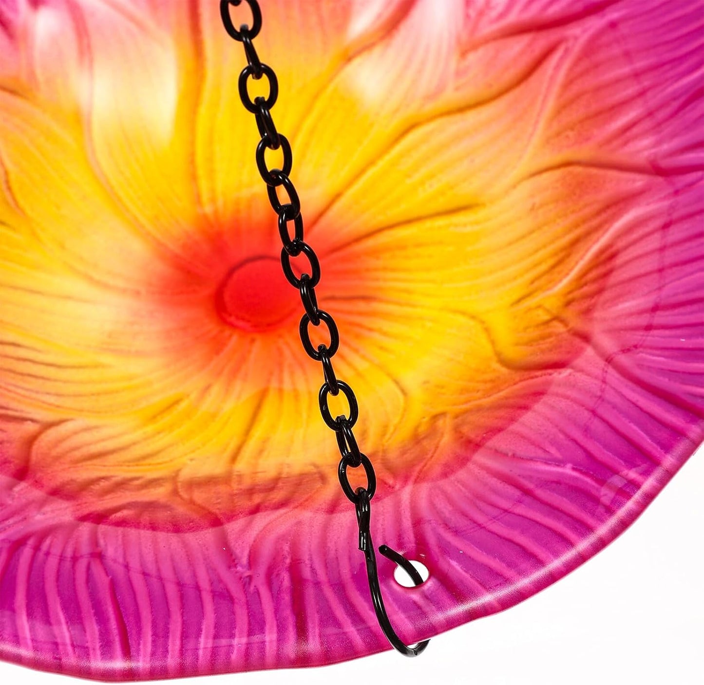 Milisten Hanging Flower-Shaped Bird Feeder and Bath for Outdoors, 8-in