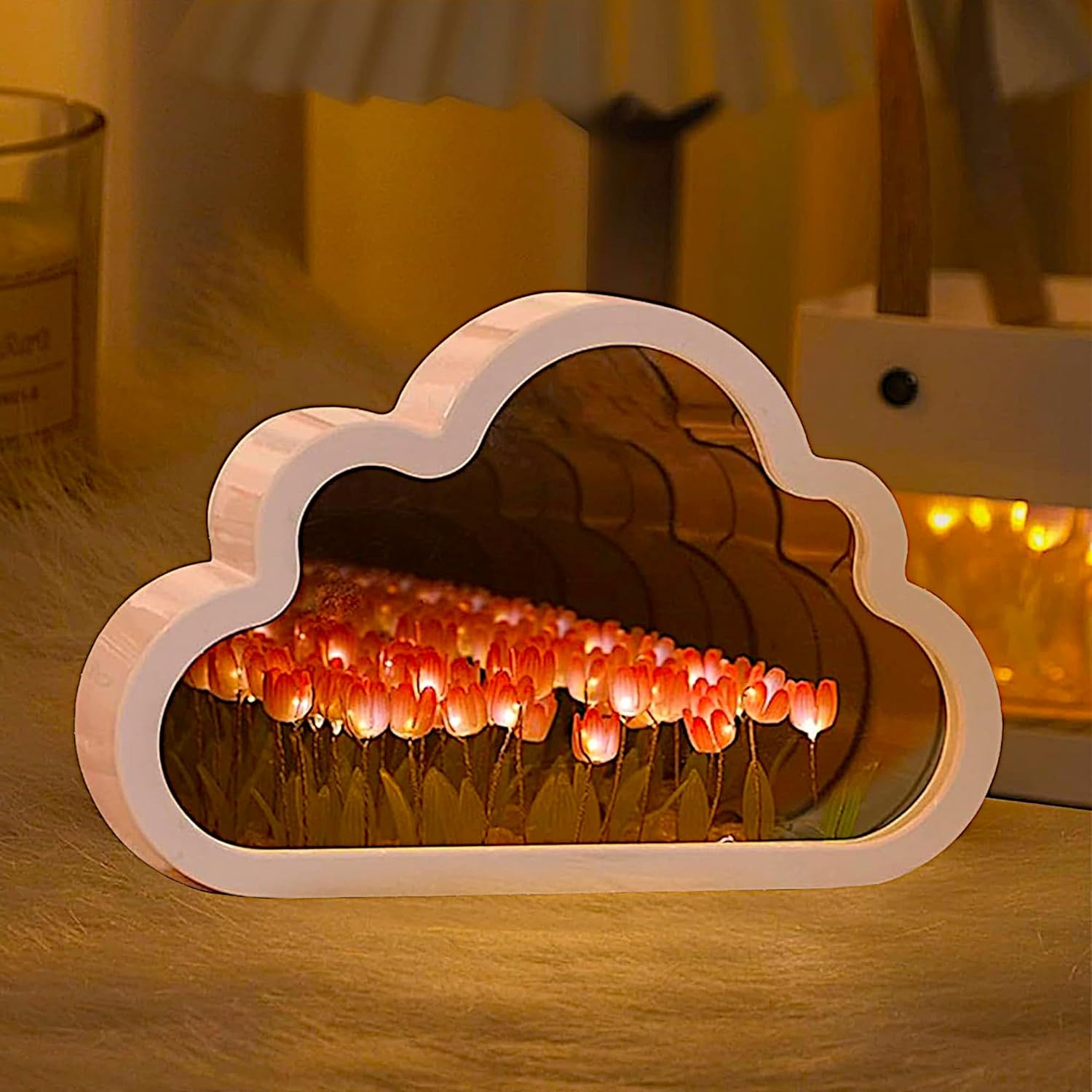 Handmade Tulip Lamp Fully Assembled - Flower Night Light Cuteness Lamp