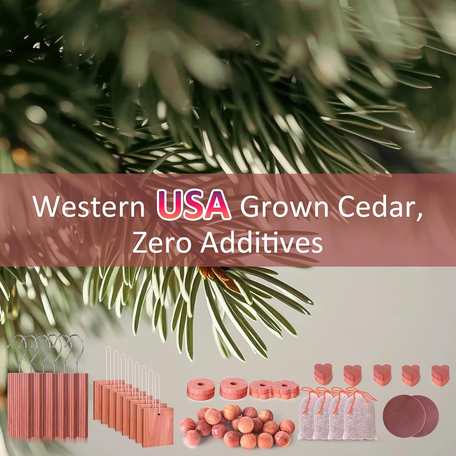 Woodever Cedar Blocks for Clothes Storage 56 Pcs, 100% Aromatic Planks