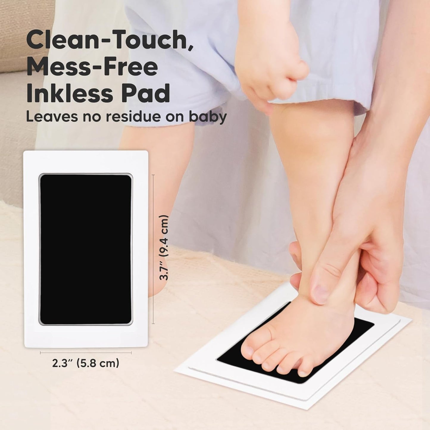 4-Pack Inkless Baby Hand and Footprint Kit - Mess Free Ink Pad for New