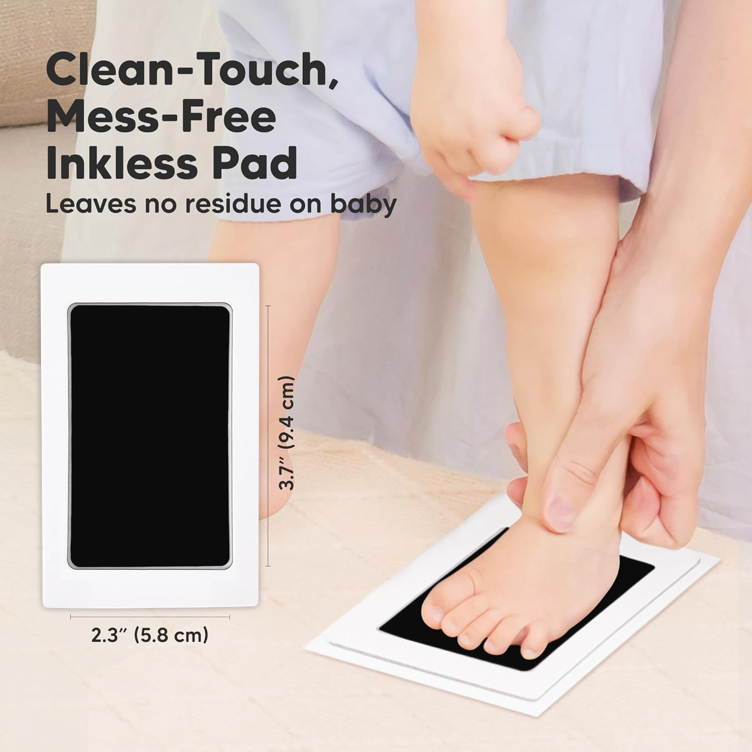 4-Pack Inkless Baby Hand and Footprint Kit - Mess Free Ink Pad for New