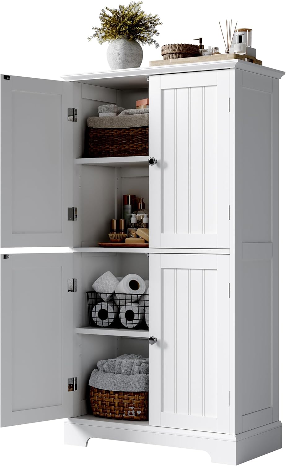 ChooChoo Bathroom Floor Cabinet, Modern Bathroom Storage Cabinet with 