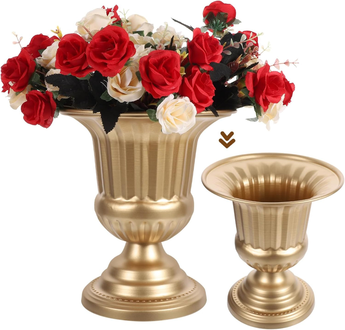 PRETYZOOM Retro Iron Flower Pot Metal Urn Planter Vintage Floral Vase for Home Decor for Centerpieces