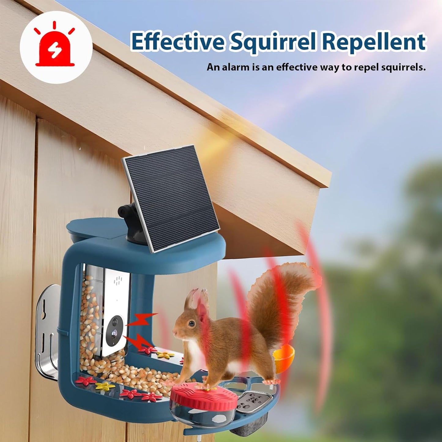 Bird Feeder with Camera, Conbby Smart Ai Identify Birds Watching Camera with Solar Powered, 2K HD Auto Capture Birds Video in Backyard, Porch, Patio, Ideal Gifts for Family and Bird Lovers