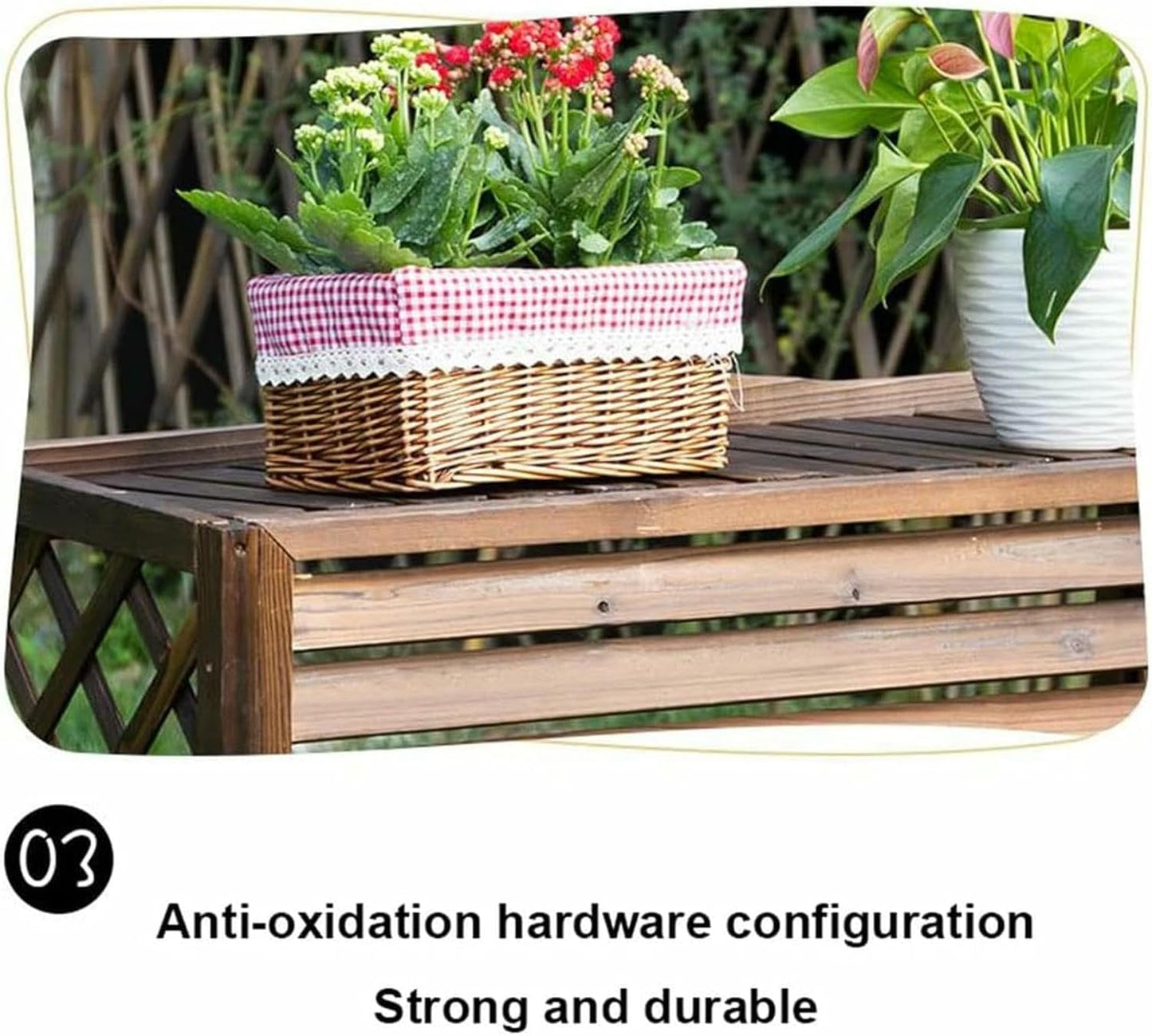 Wooden Air Conditioner Fence Screen,Wooden Air Conditioning Cover,Outdoor Plant Display Rack,Flower Stand Louvered,Top Deepened Planter for Outside Units/Hide Air Con (Size : 120x58x100cm)