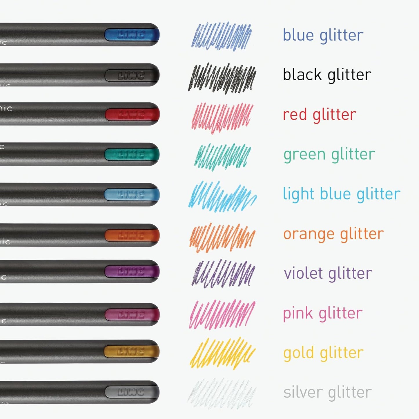 Pentonic Glitter Gel Pens, 10 Count, 10 Assorted Colors, 1.0 mm Bold P
