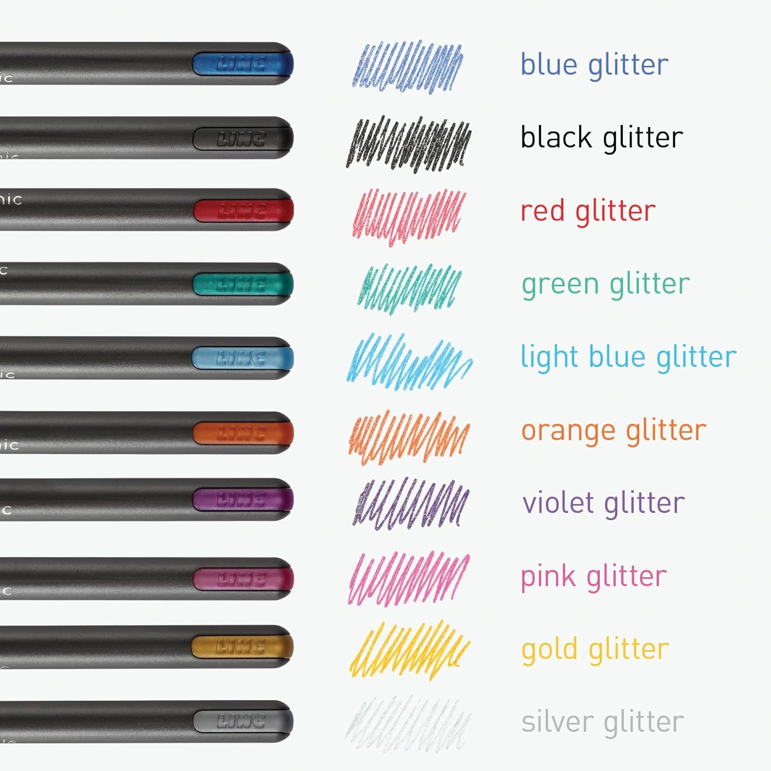 Pentonic Glitter Gel Pens, 10 Count, 10 Assorted Colors, 1.0 mm Bold P
