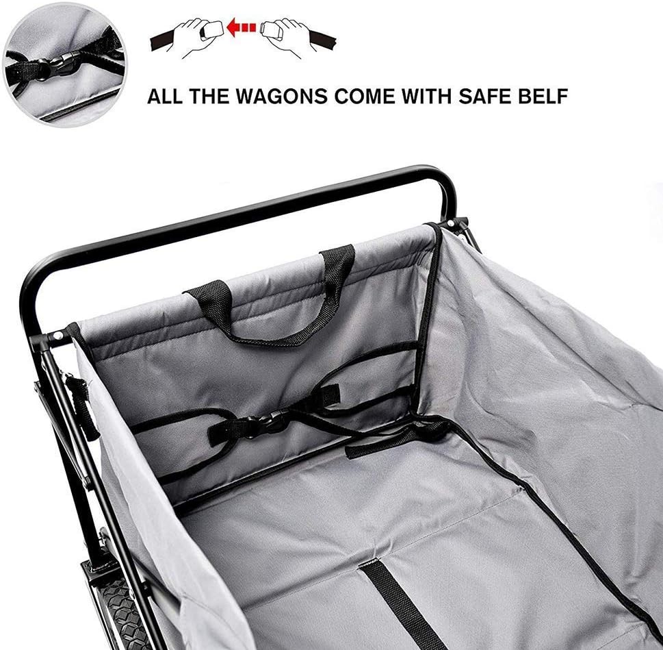 Garden Roly Foldable Cart High Durability Holiday Trolley Pull Truck Transporter with Brake Wheels Foldable 90kg/198lb Capacity Shopping Cart (E: Green) (F: Red) (C: Gray)