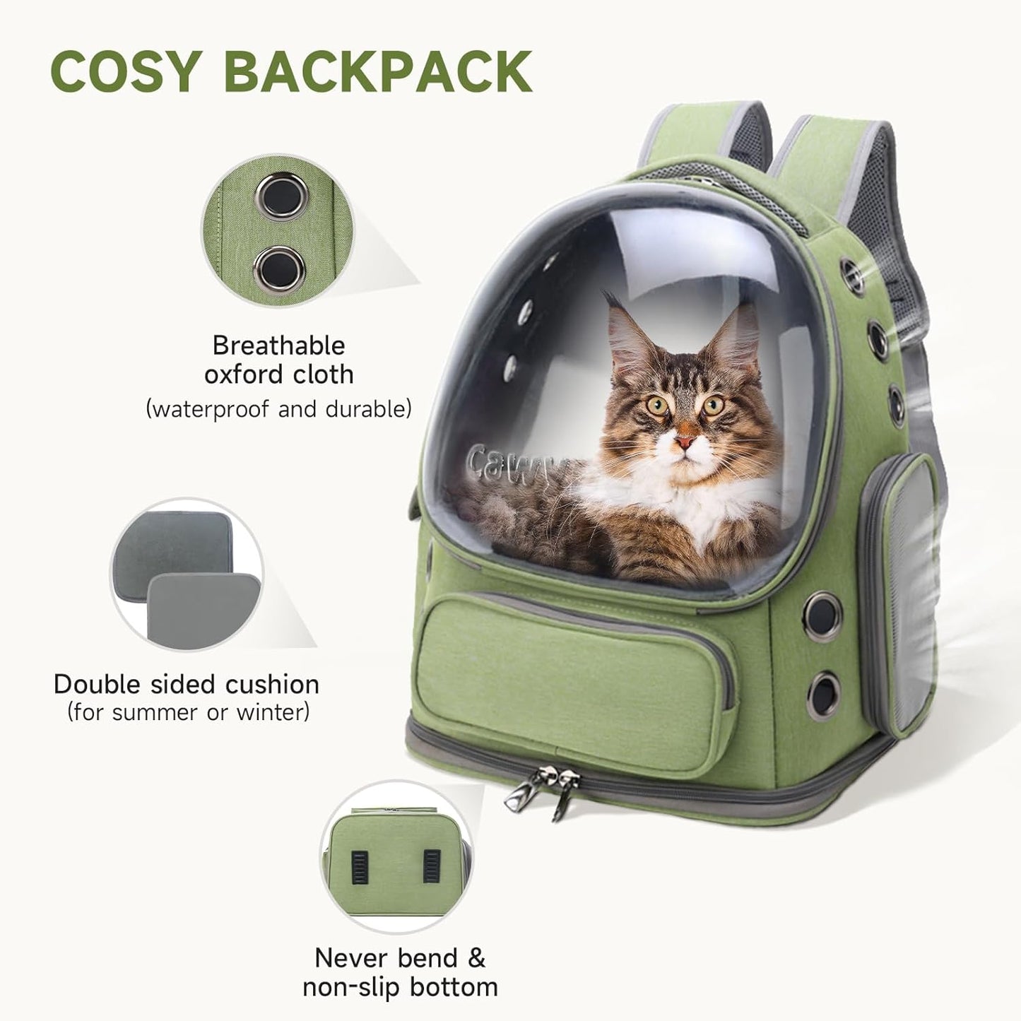 Cat Backpack Carrier, Breathable Cat Carrier Large Space Bubble Pet Ba
