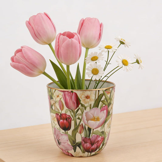 Flower Shabby Chic Classy Designed Flowerpot Planter Milk Can Galvaniz