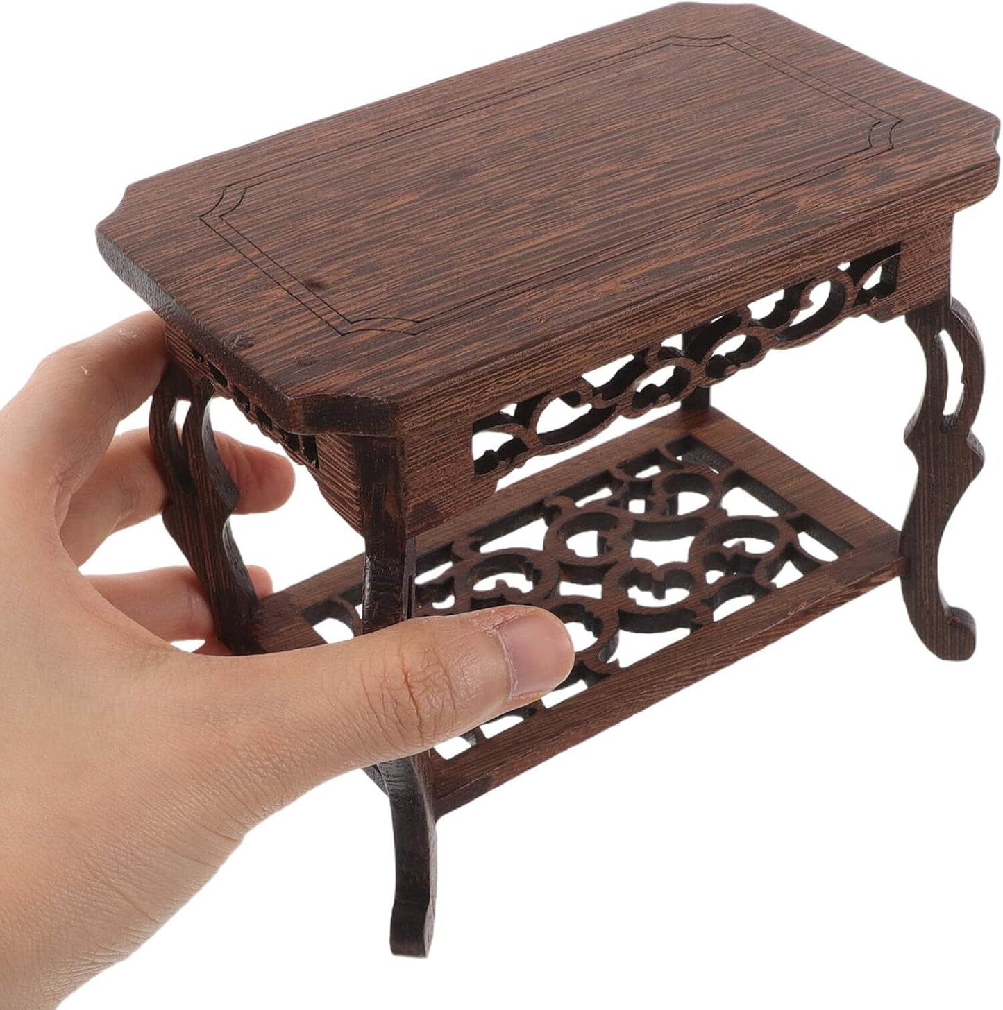 PRETYZOOM Rectangular Wood Riser Stand Jade Base Plant Stool Base Succulent Holder Stable Decorative Display for Indoor Outdoor Space-saving Art Accent