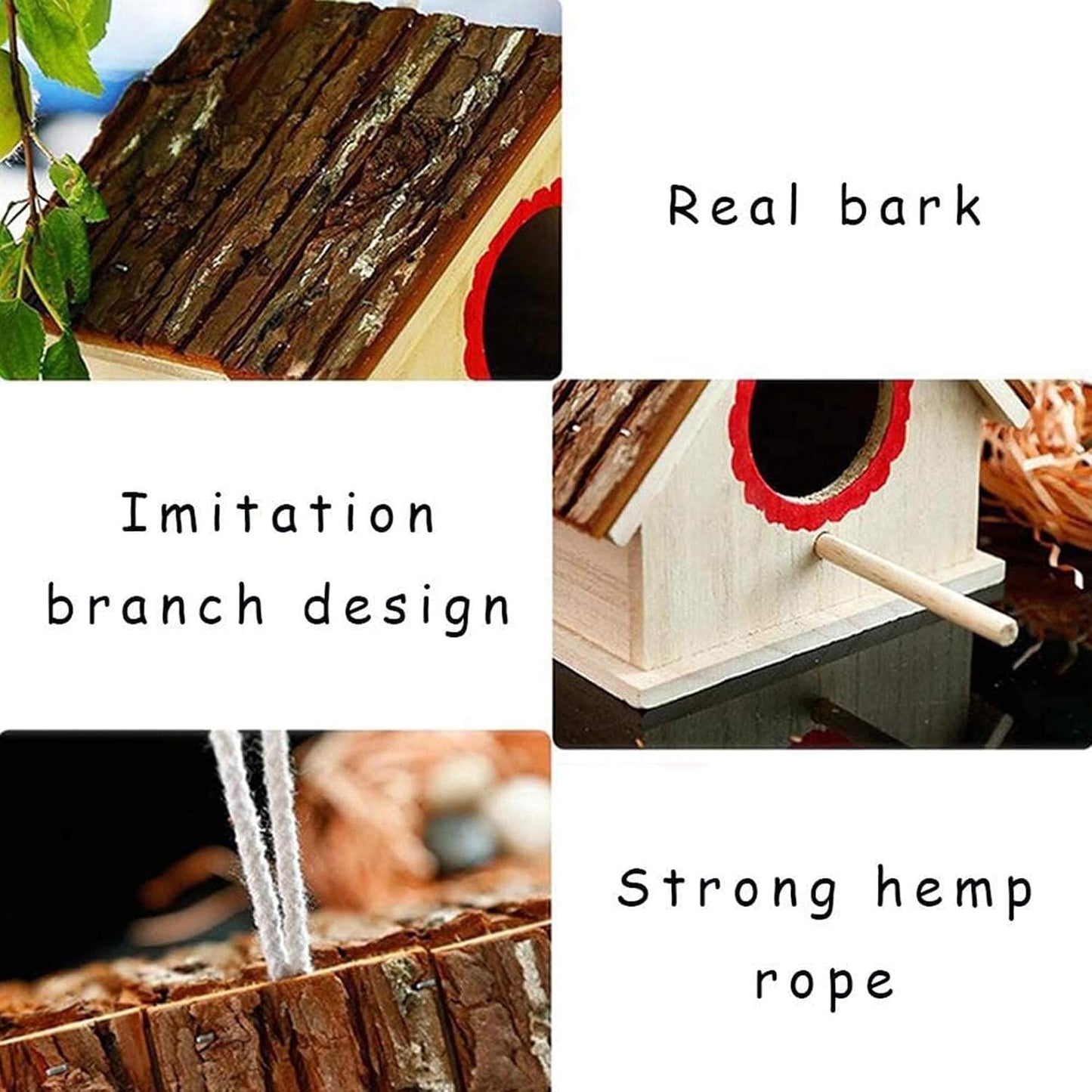 kathson Parakeet Nesting Box Wood Bird House for Cage Wooden Parrot Nest Breeding Mating Box for Lovebirds Cockatiel Canary Finch Budgie and Small and Medium-Sized Birds