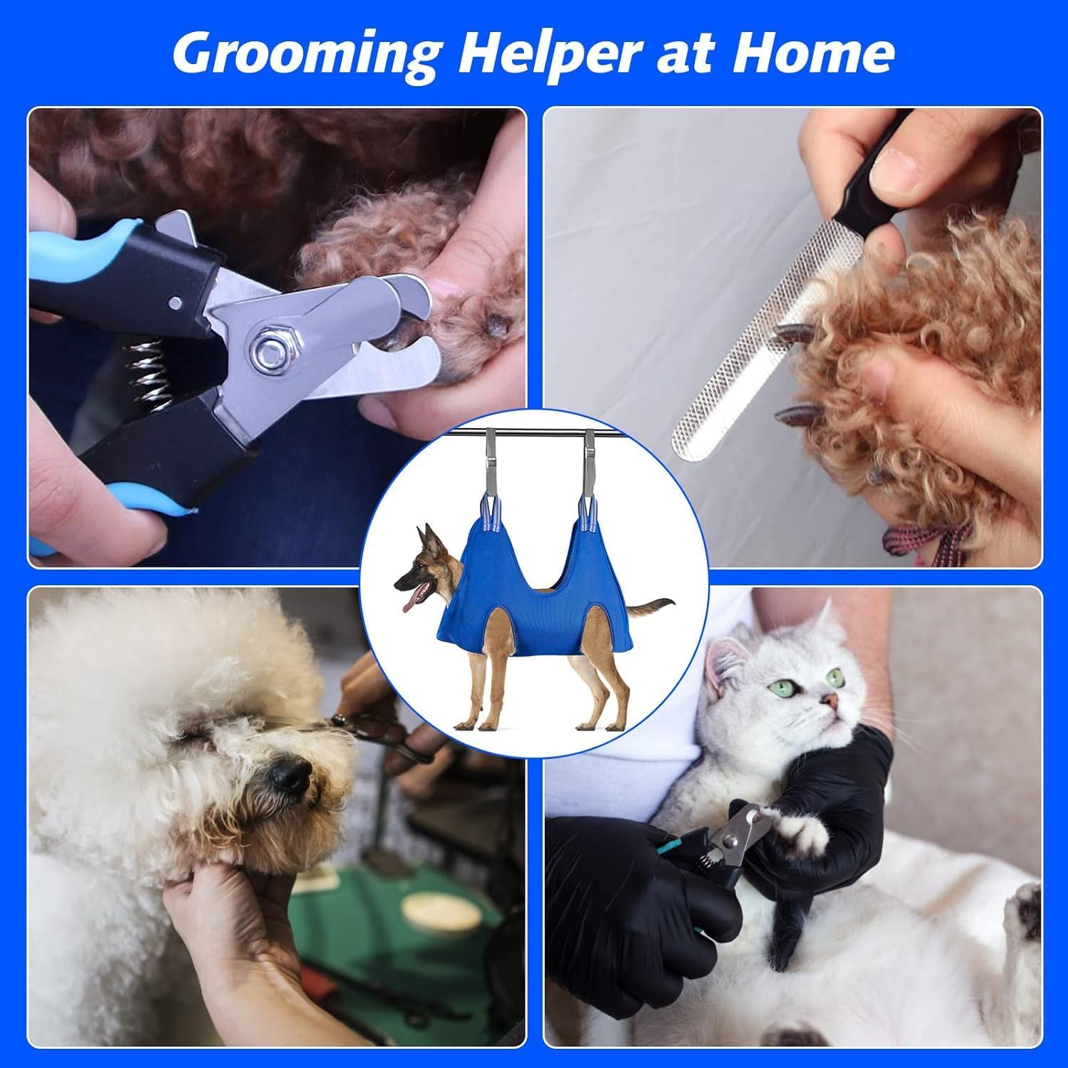 Pet Grooming Hammock with Nail Clippers/Nail Trimmers/Grooming Scissor