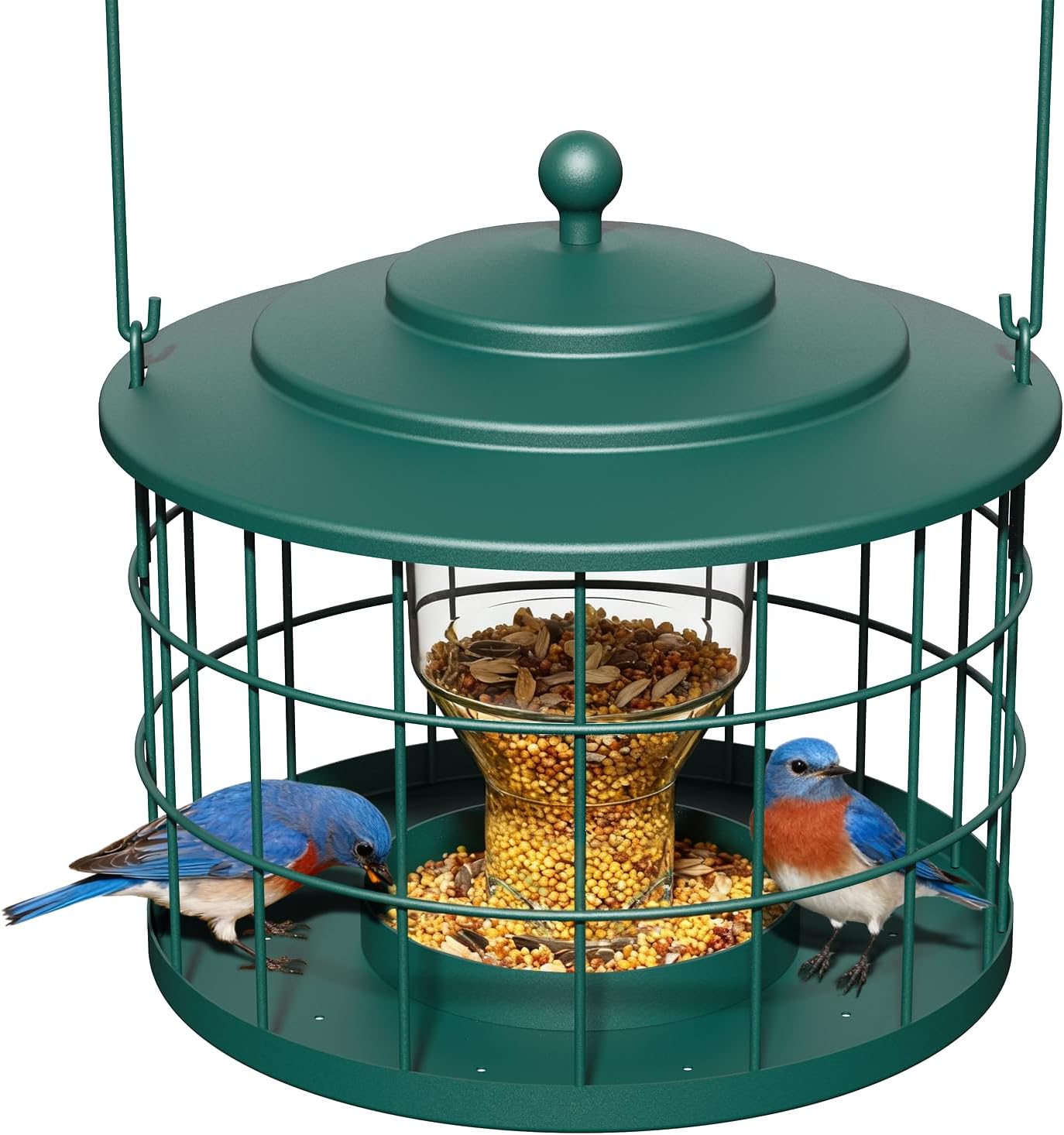 Squirrel Proof Bird Feeder, Metal Cage Bird Feeder for Outdoors Hangin