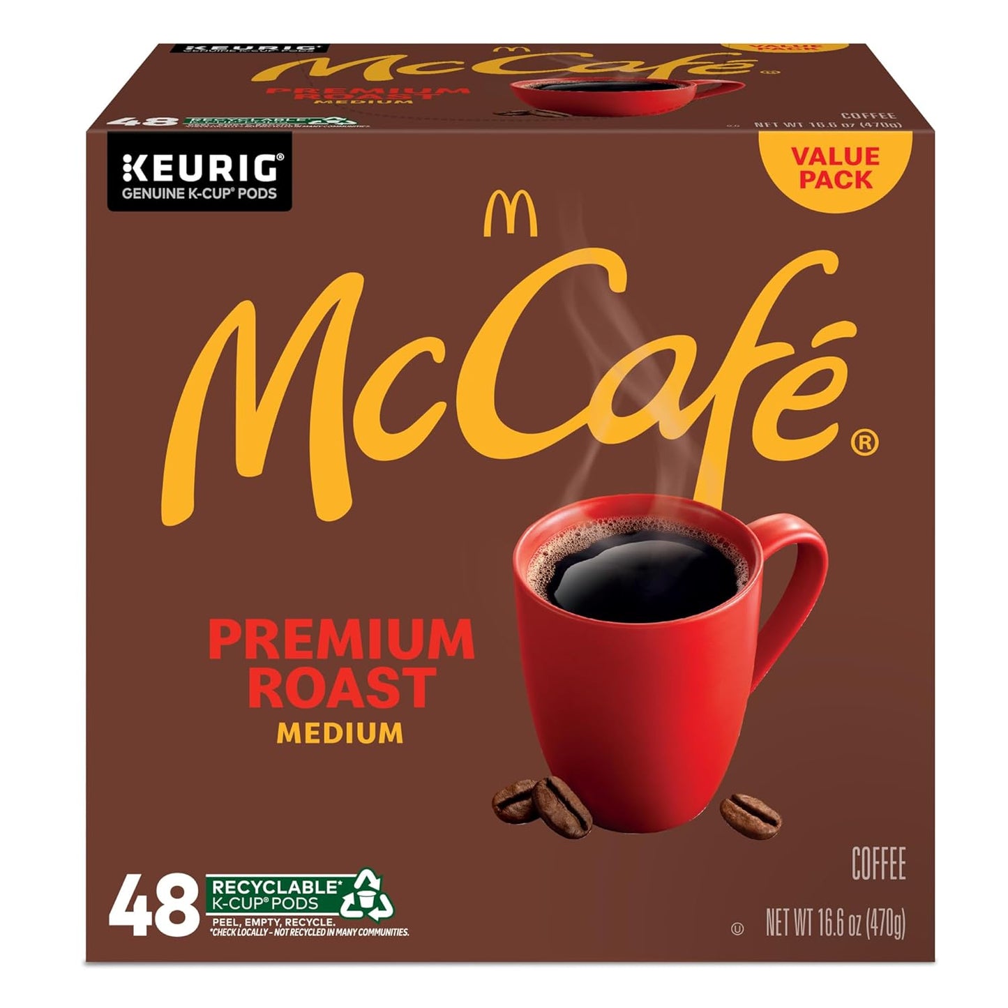 McCafé Premium Roast, Keurig Single Serve K-Cup Pods, Medium Roast Coffee Pods, 48 Count